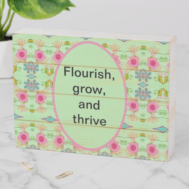 Enchanting Eclectic Garden: Diverse Floral Beauty Wooden Box Sign (In Situ Horizontal)