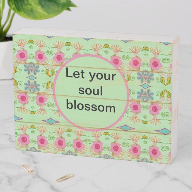 Enchanting Eclectic Garden: Diverse Floral Beauty Wooden Box Sign (In Situ Horizontal)