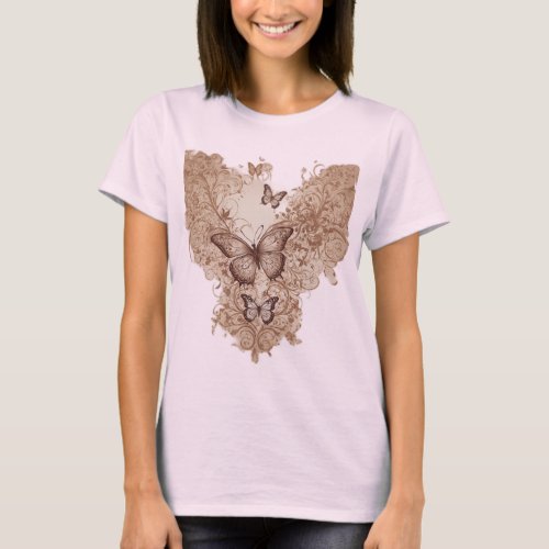 Enchanting Elegance Butterfly Bliss T_Shirt Desig