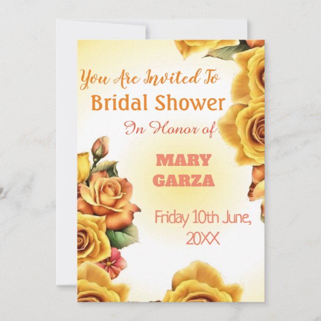 Enchanting Elegance: Personalized Bridal Shower   Invitation (Front)