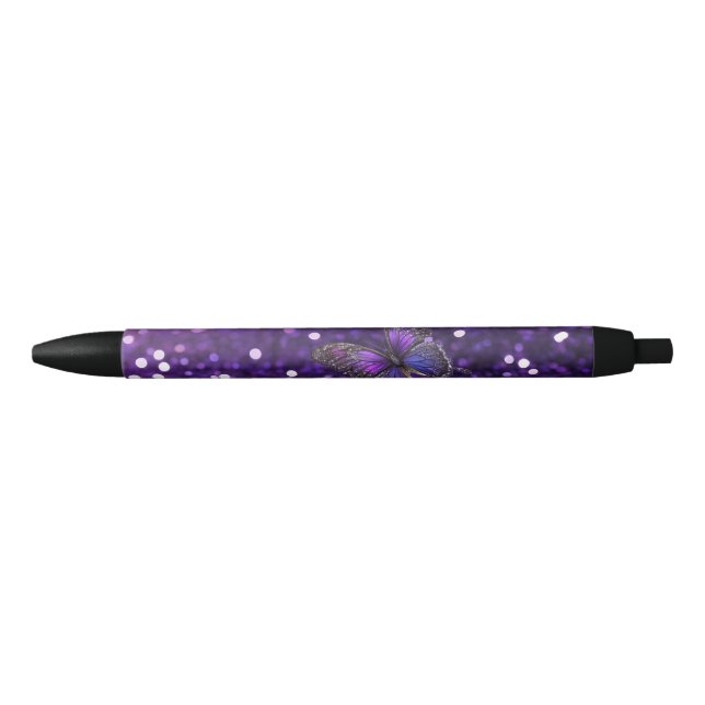 Enchanting Elegance: The Purple Sparkle Butterfly  Pen (Front)