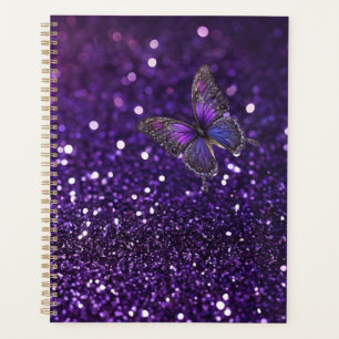 Enchanting Elegance: The Purple Sparkle Butterfly Planner