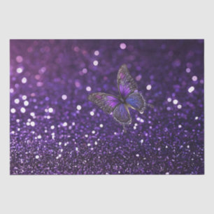 Enchanting Elegance: The Purple Sparkle Butterfly Tissue Paper