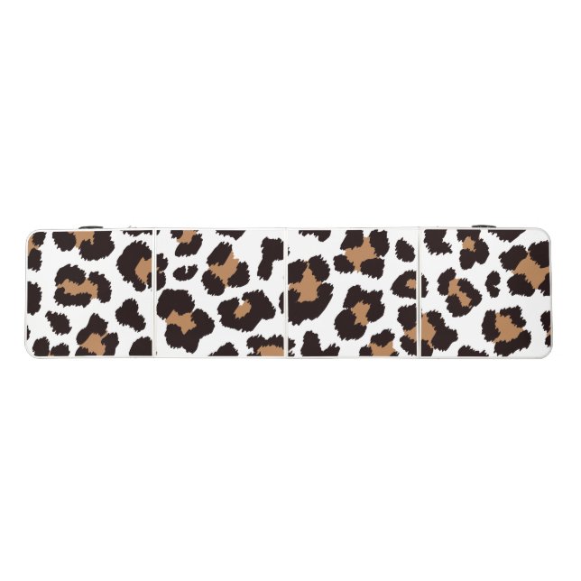 Enchanting Elegant Natural Leopard Patterns Beer Pong Table (Top)