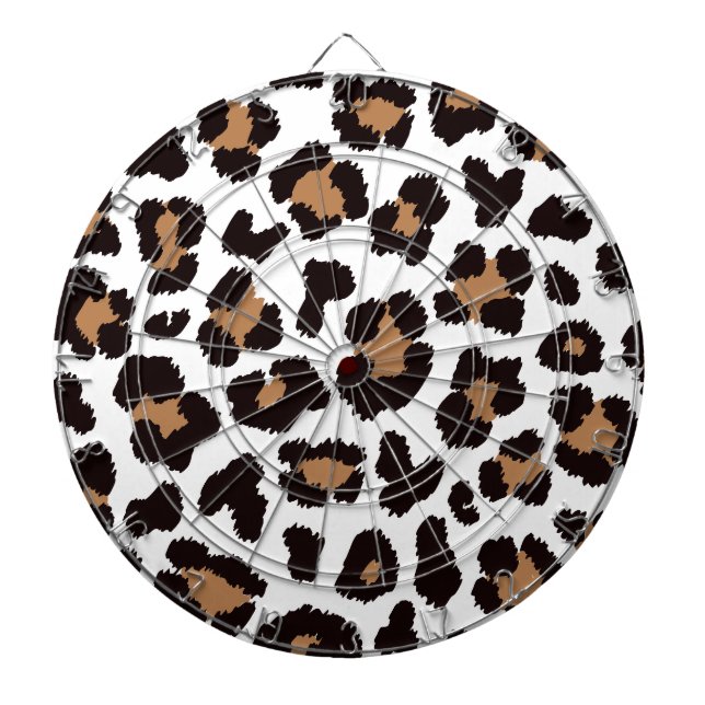 Enchanting Elegant Natural Leopard Patterns Dart Board (Front)