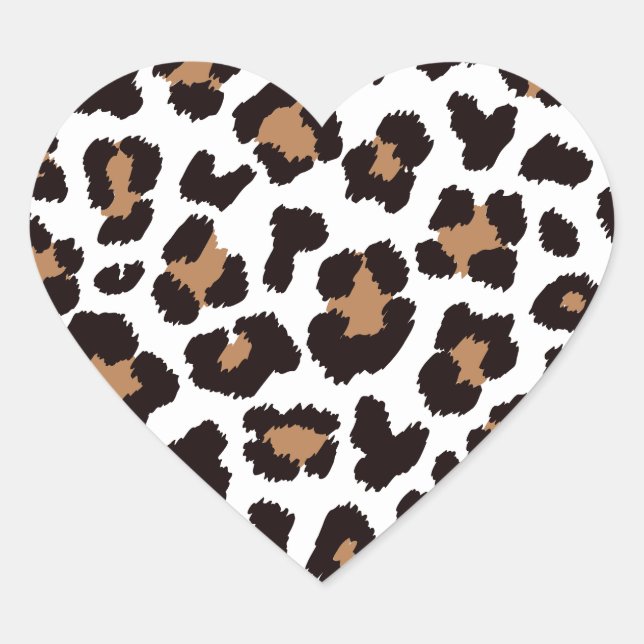 Enchanting Elegant Natural Leopard Patterns Heart Sticker (Front)