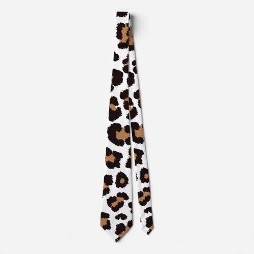 Enchanting Elegant Natural Leopard Patterns Neck Tie