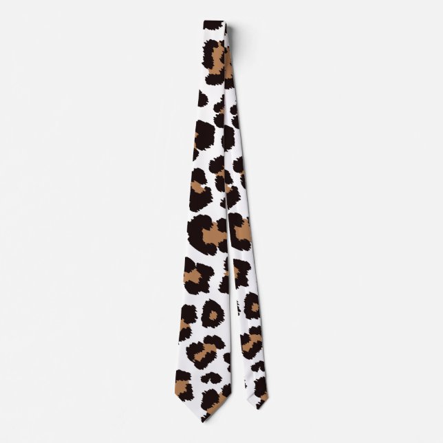 Enchanting Elegant Natural Leopard Patterns Neck Tie (Front)