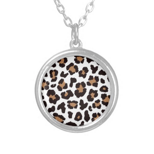 Enchanting Elegant Natural Leopard Patterns Silver Plated Necklace