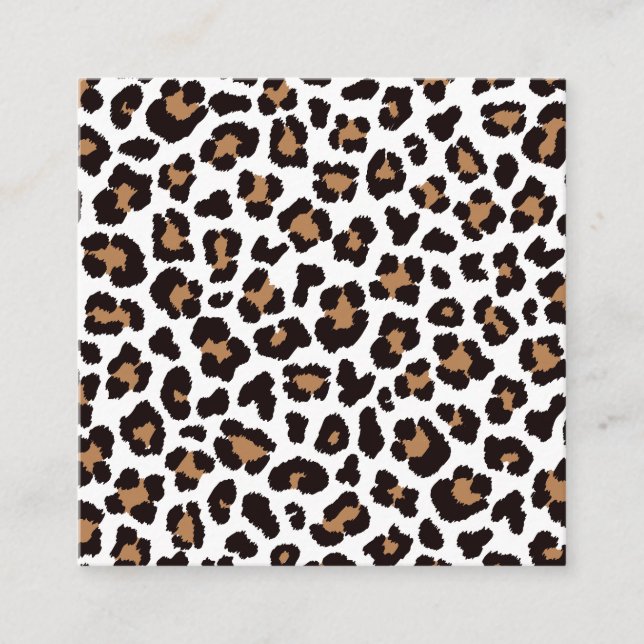 Enchanting Elegant Natural Leopard Patterns Square Business Card (Front)
