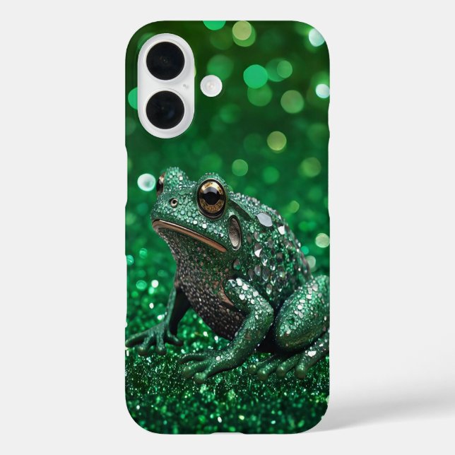 Enchanting Emergence: The Green Sparkle Frog  Case-Mate iPhone Case (Back)