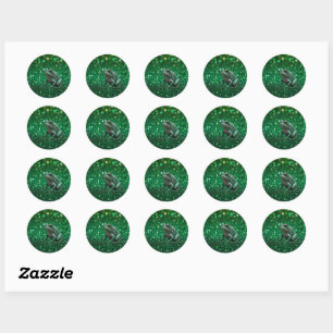 Enchanting Emergence: The Green Sparkle Frog Classic Round Sticker