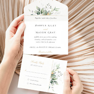 Enchanting Eucalyptus All-in-One Wedding All In One Invitation