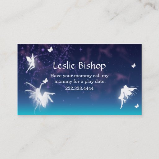 Customizable Enchanting Fairies Play Date Card Business Cards