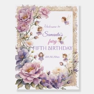 Enchanting Fairy Floral Watercolor Birthday Foam Board