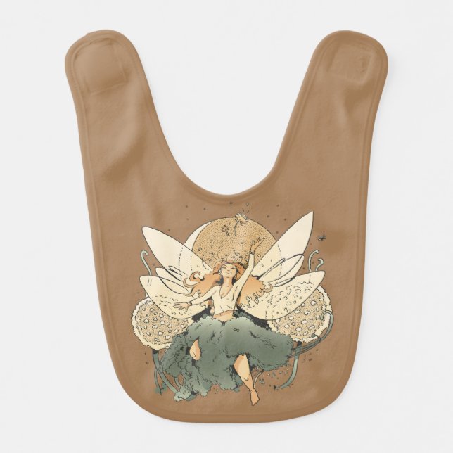 Enchanting Fairy – Whimsical Fantasy Art Baby Bib (Front)