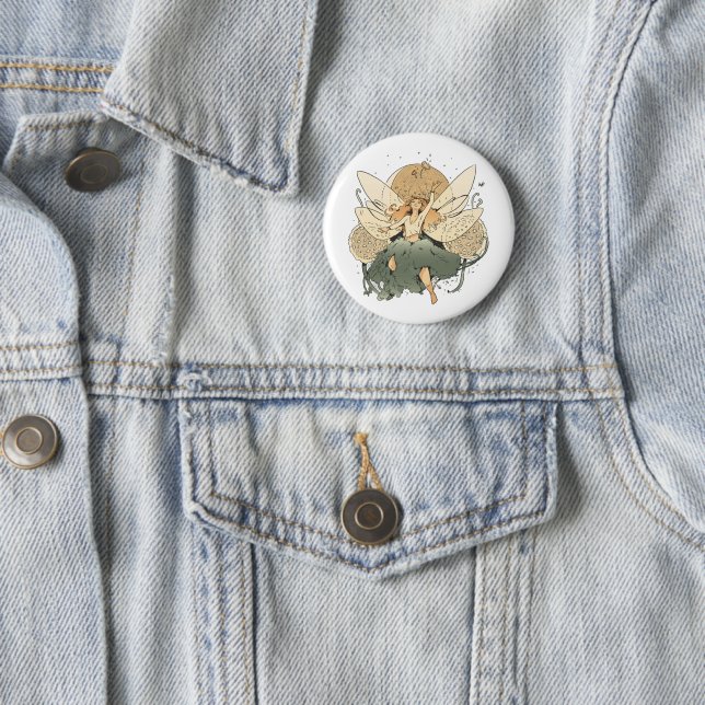 Enchanting Fairy – Whimsical Fantasy Art Button (In Situ)