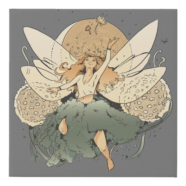 Enchanting Fairy – Whimsical Fantasy Art Faux Canvas Print (Front)