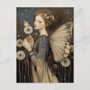 Enchanting Fantasy Fairy & Dandelion Magical Art Postcard