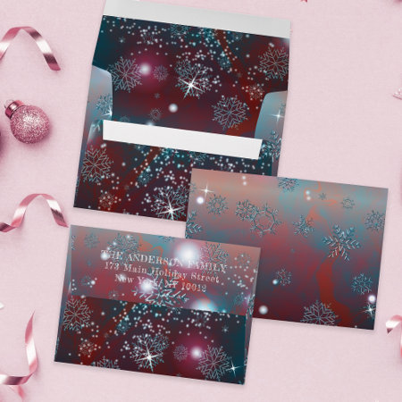 Enchanting Festive Red and Blue Winter Wonderland