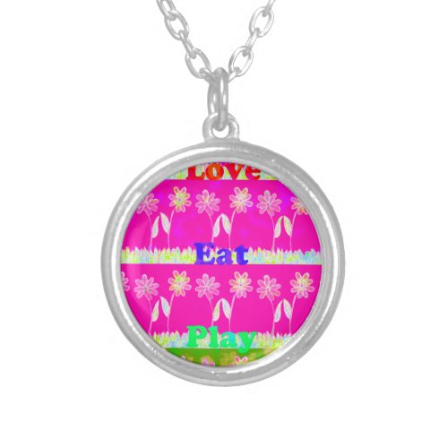 Enchanting Flora A Symphony of Beautiful Colors  Silver Plated Necklace