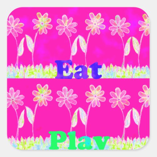 Enchanting Flora A Symphony of Beautiful Colors  Square Sticker