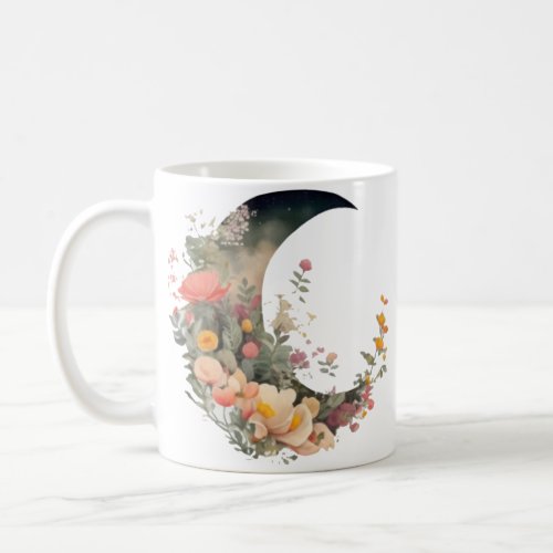 Enchanting Floral Moon Gift for Moms Coffee Mug