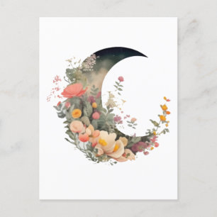 Enchanting Floral Moon, Gift for Moms Postcard