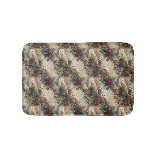 Enchanting Floral Owl Bath Mat