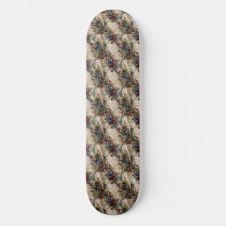 Enchanting Floral Owl Skateboard