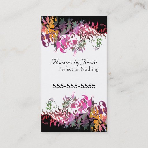Customizable Enchanting Flowers Business Card