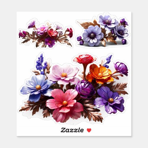 Enchanting Flowers Floral Vinyl Stickers Customize