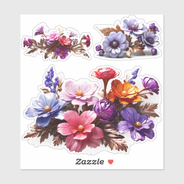 Enchanting Flowers Floral Vinyl Stickers Customize (Sheet)