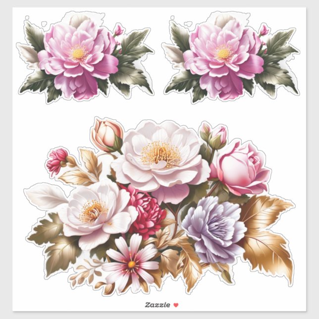 Enchanting Flowers Floral Vinyl Stickers Customize (Sheet)