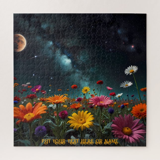 Enchanting Flowers with Galaxy Views Jigsaw Puzzle (Vertical)