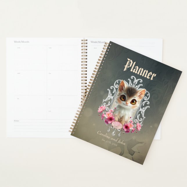 Enchanting, fluffy kitten  planner (Display)