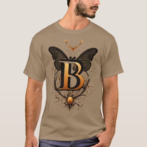 Enchanting Flutter  Butterfly and Vine Romance  T_Shirt
