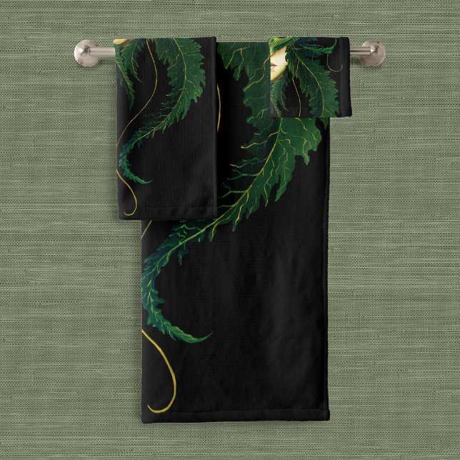 Enchanting Forest Dryad Woman Butterfly Fantasy Bath Towel Set (Creator Uploaded)