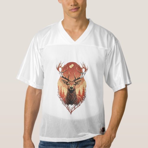 Enchanting Forest Encounter Curious Red Deer Mens Football Jersey