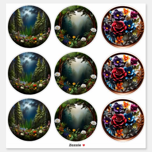 Enchanting Forest Flowers Vinyl Stickers Customize