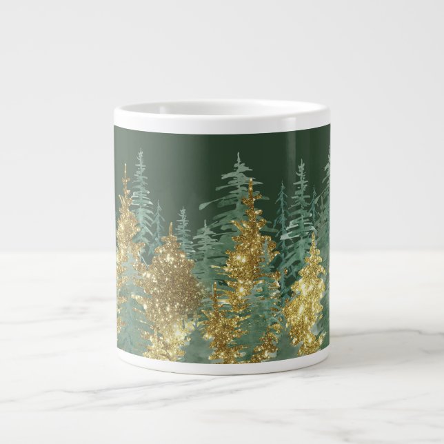 Enchanting Forest Holiday Pines  Giant Coffee Mug (Front)