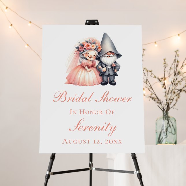 Enchanting Garden Gnome Fairytale Bridal Shower  Foam Board (In Situ (Stand))