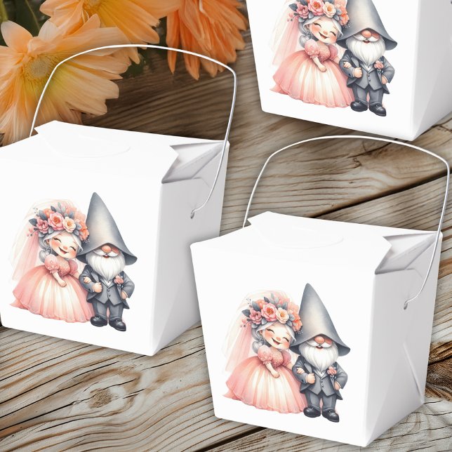 Enchanting Garden Gnome Rustic Woodland Wedding  Favor Boxes (Creator Uploaded)