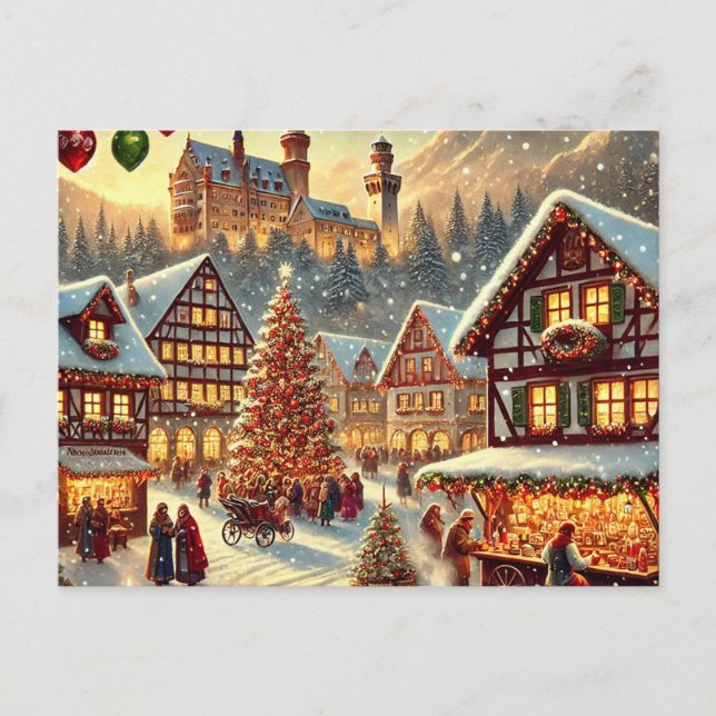 Enchanting German Christmas Design – Nostalgic Holiday Postcard (Front)