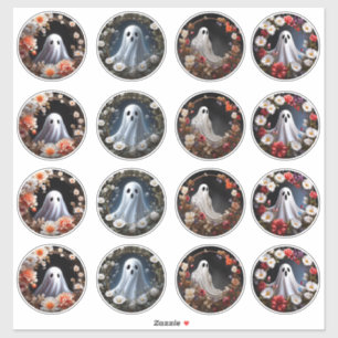 Enchanting Ghosts Flowers Vinyl Stickers Customize