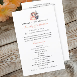 Enchanting Gnome Rustic Woodland Wedding Program