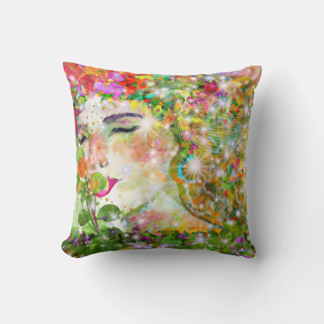 Enchanting Goddess Throw Pillow (Front)