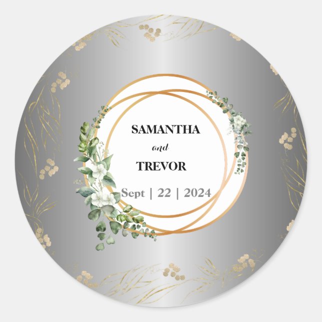  Enchanting Gold Botanical Sticker (Front)