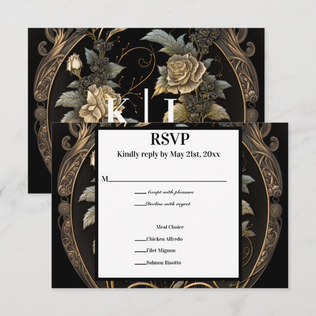 Enchanting Gold RSVP Card (Front/Back)