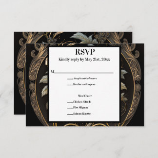 Enchanting Gold RSVP Card